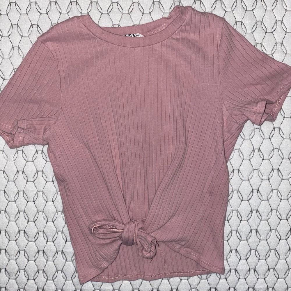 Light Pink Crop Top with tie knot